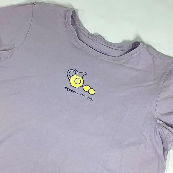 Life Is Good Tee Shirt Womens Size XXL Lemonade Squeeze The Day Purple Vintage T - Picture 2 of 6